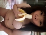 Busty Japanese Girl Takes Off Her Panties To Play Solo